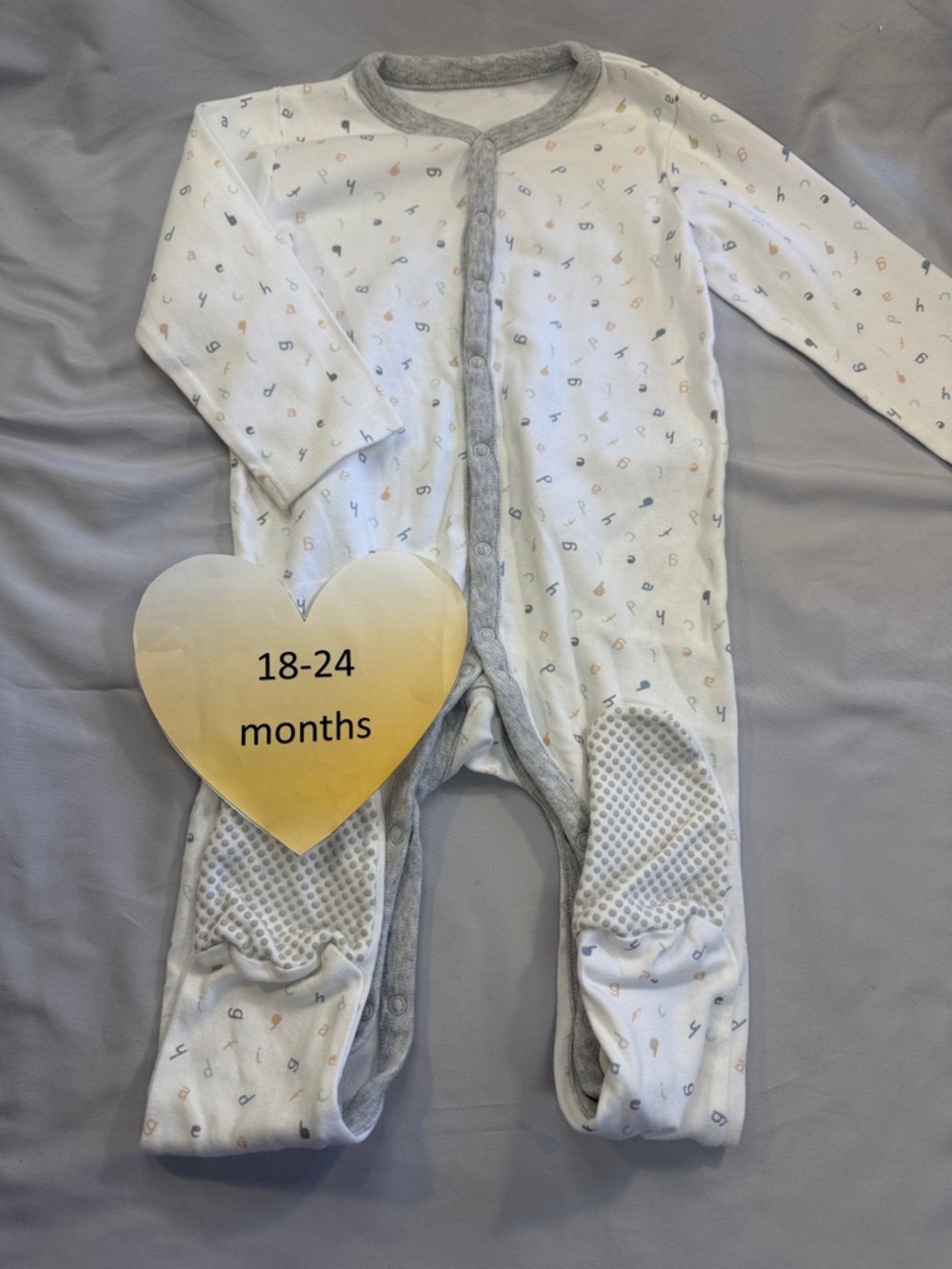 Mother Care NWOT Cozy Kids Pajamas/sleeper/romper with Gray Trim
